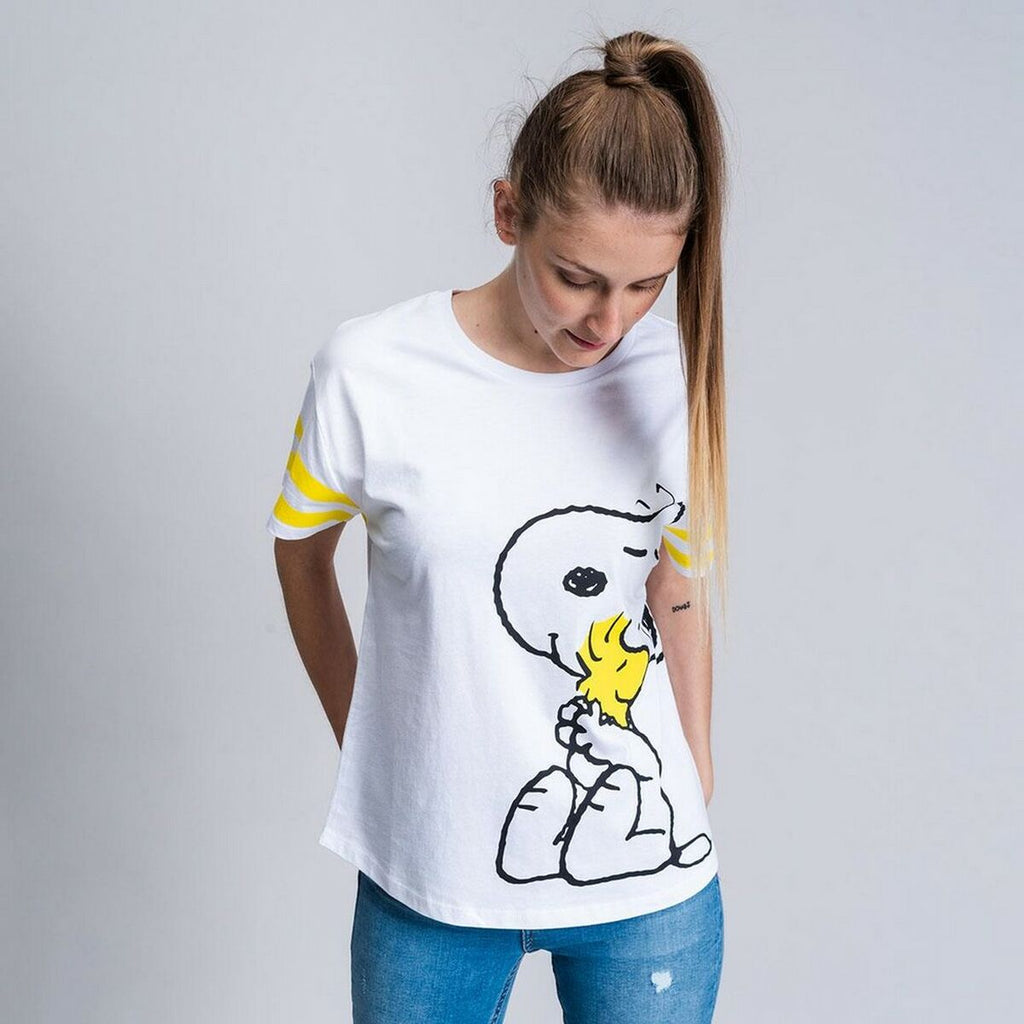 Women’s Short Sleeve T-Shirt Snoopy White-4