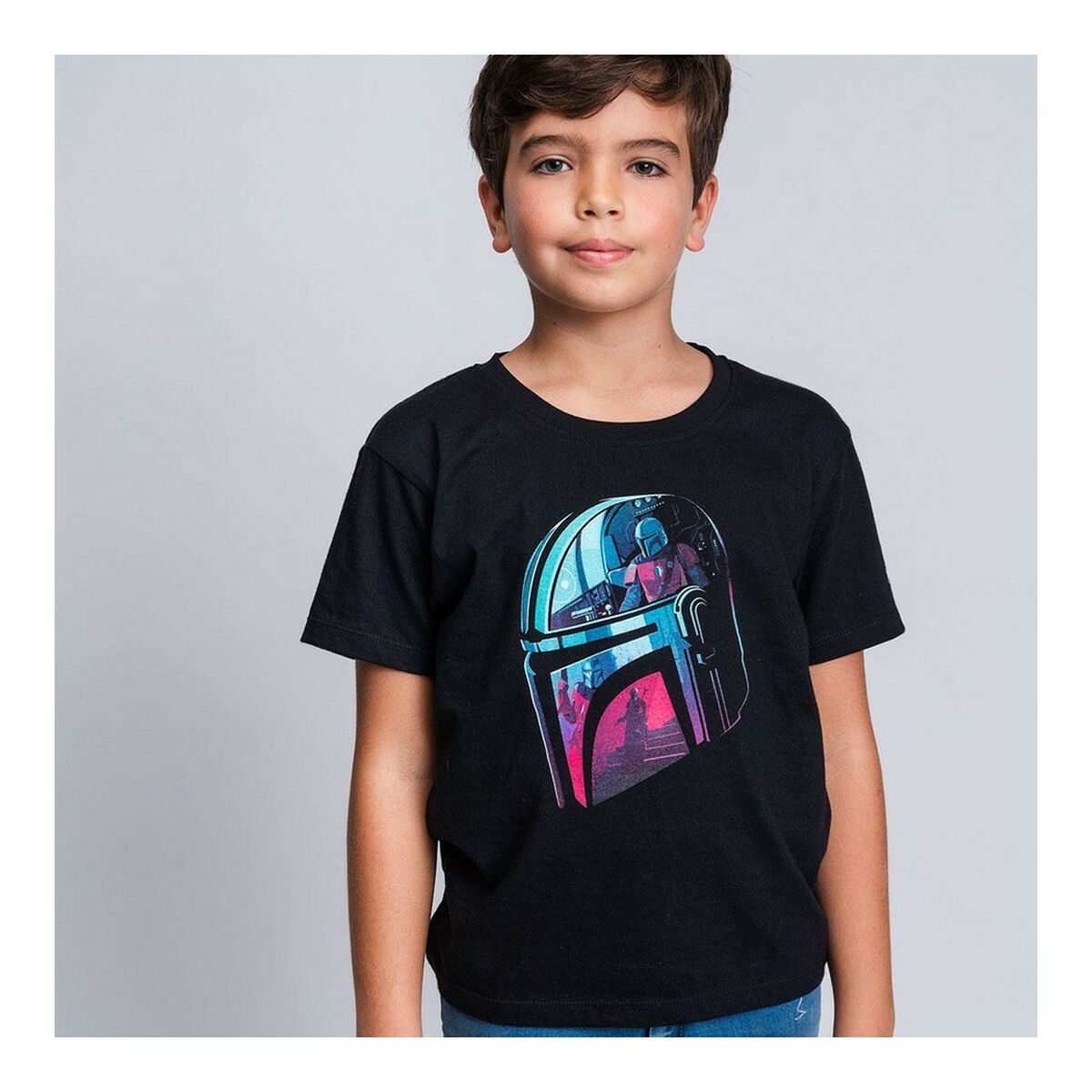 Child's Short Sleeve T-Shirt The Mandalorian Black-7