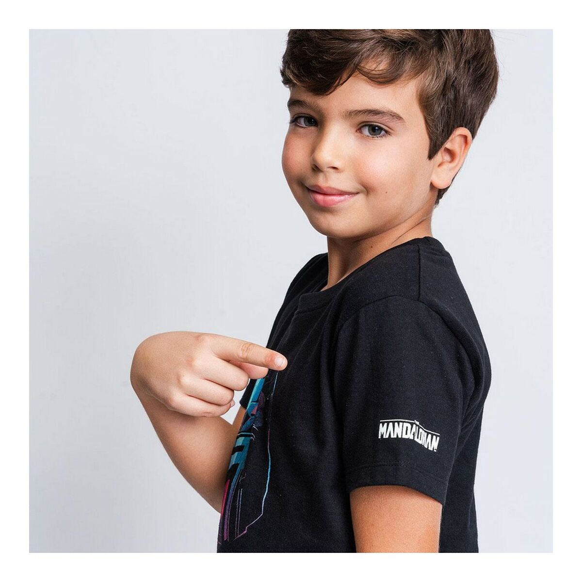 Child's Short Sleeve T-Shirt The Mandalorian Black-6