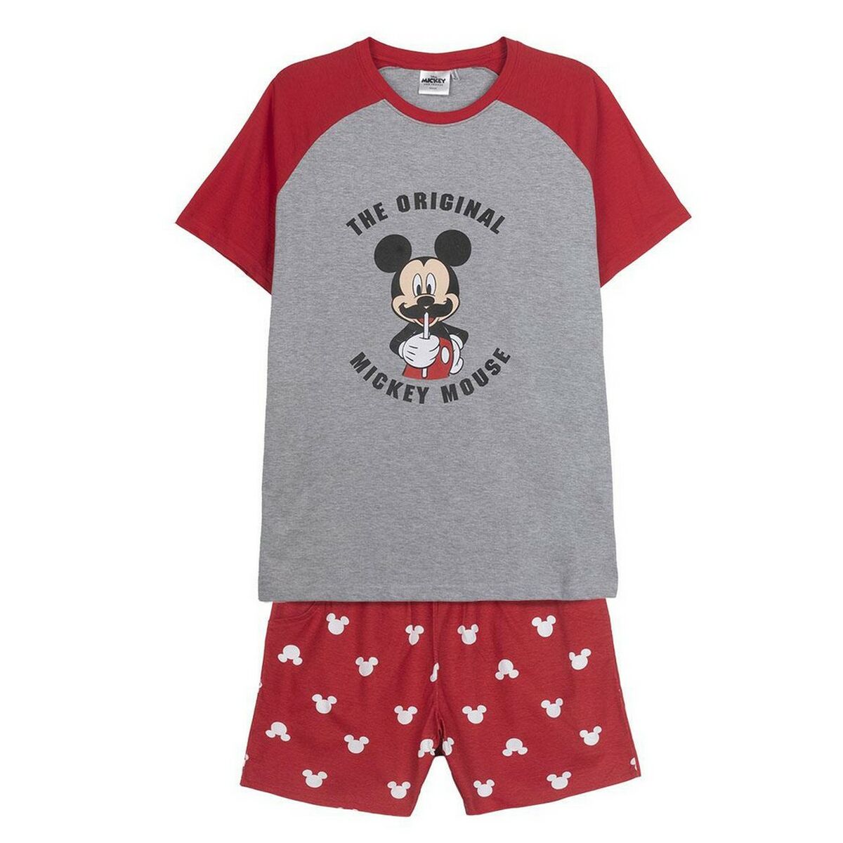 Summer Pyjama Mickey Mouse Red (Adults) Men Grey-0