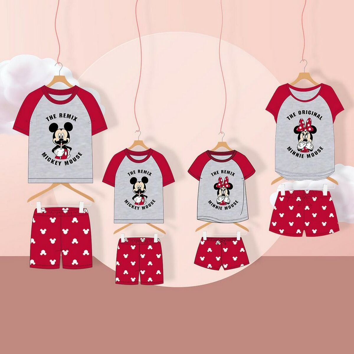 Summer Pyjama Mickey Mouse Red (Adults) Men Grey-7