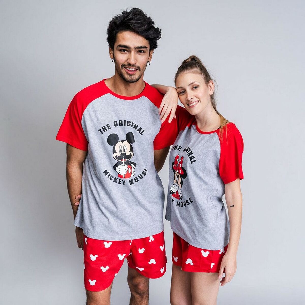 Summer Pyjama Mickey Mouse Red (Adults) Men Grey-5