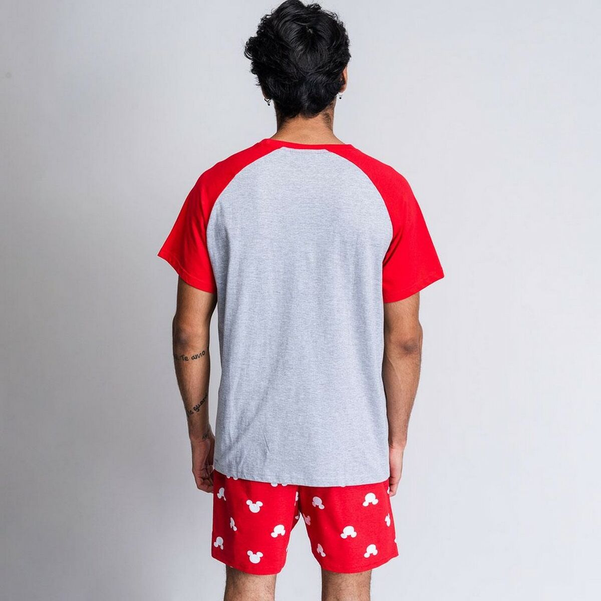 Summer Pyjama Mickey Mouse Red (Adults) Men Grey-3