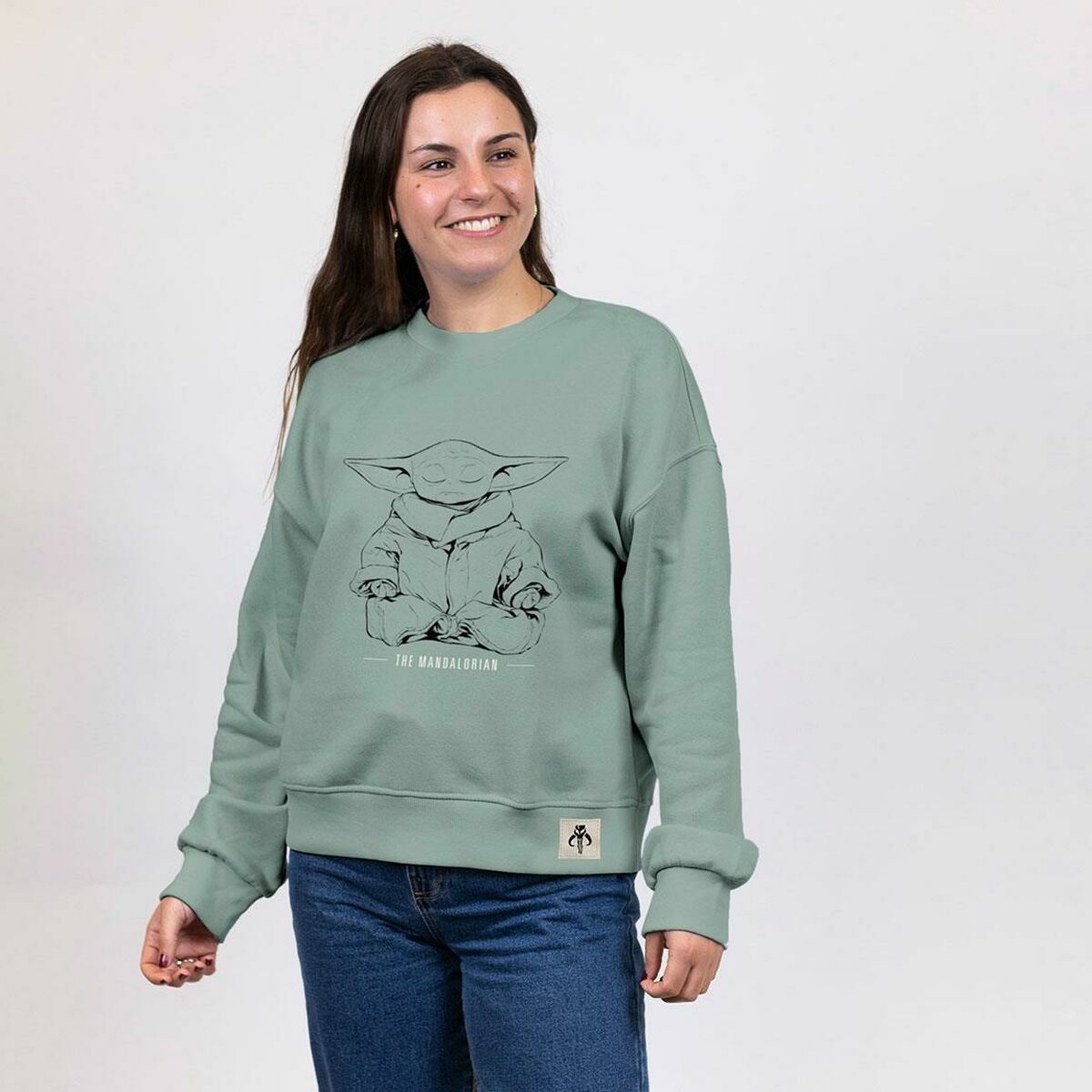 Women’s Sweatshirt without Hood The Mandalorian Green Light Green-3