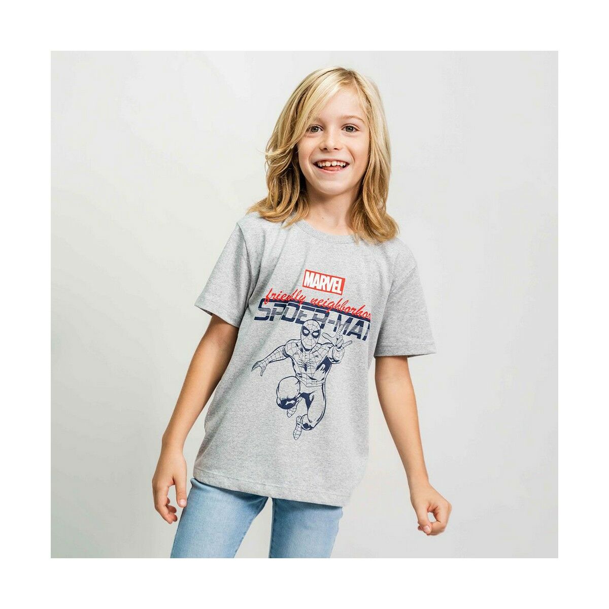 Short Sleeve T-Shirt Spider-Man Grey Children's-3