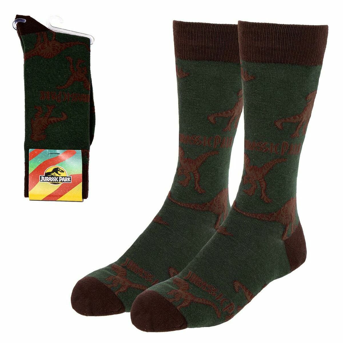 Socks Jurassic Park Unisex Dark green-0