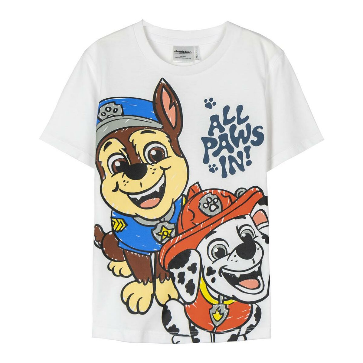 Child's Short Sleeve T-Shirt The Paw Patrol White-0