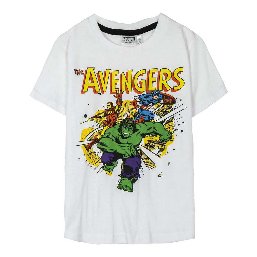 Child's Short Sleeve T-Shirt Marvel White-0