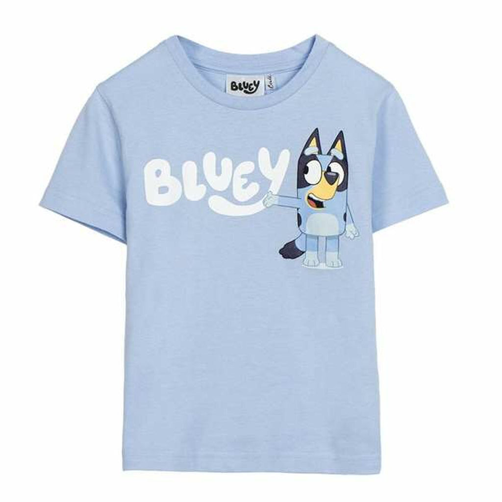 Child's Short Sleeve T-Shirt Bluey Light Blue-0