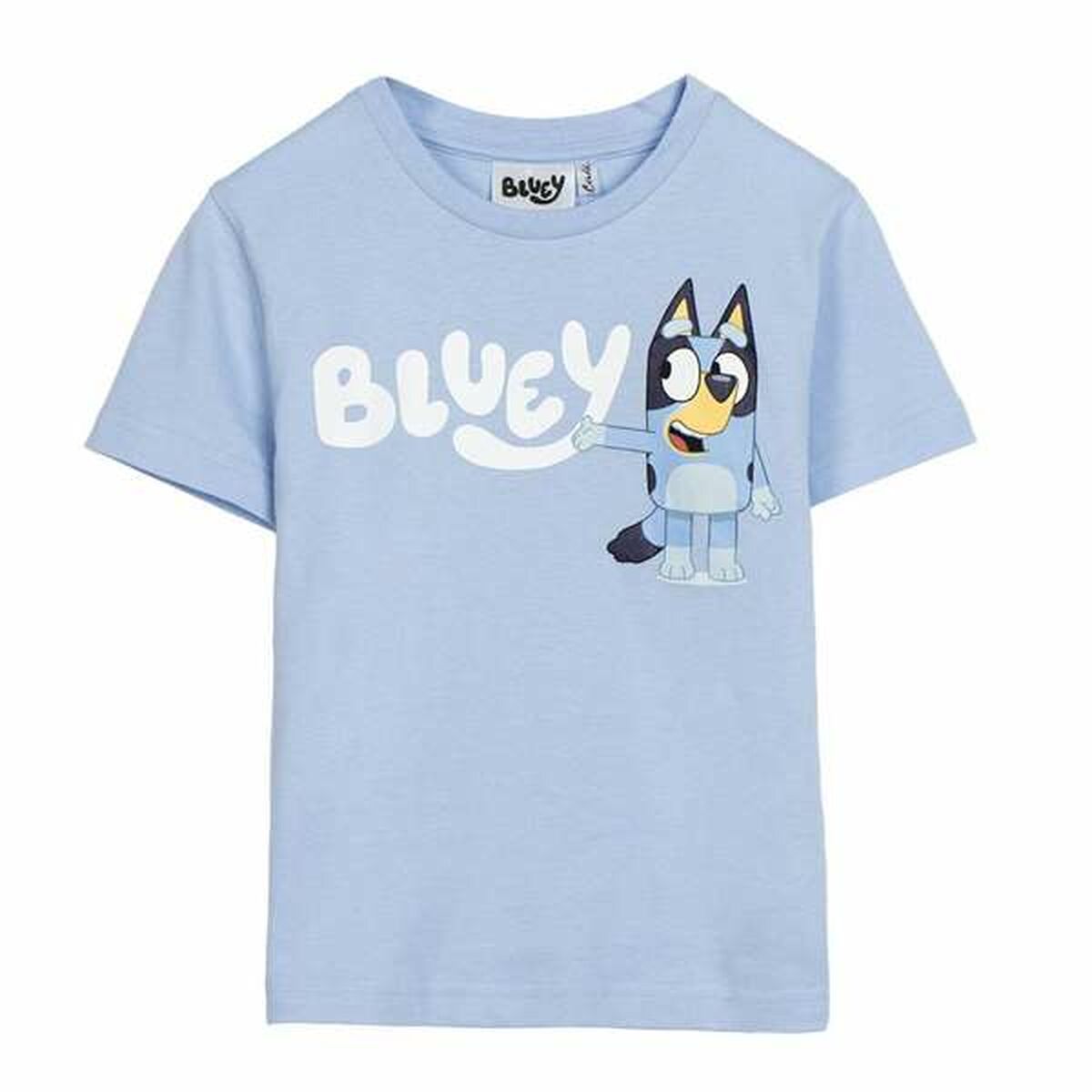 Child's Short Sleeve T-Shirt Bluey Light Blue-0