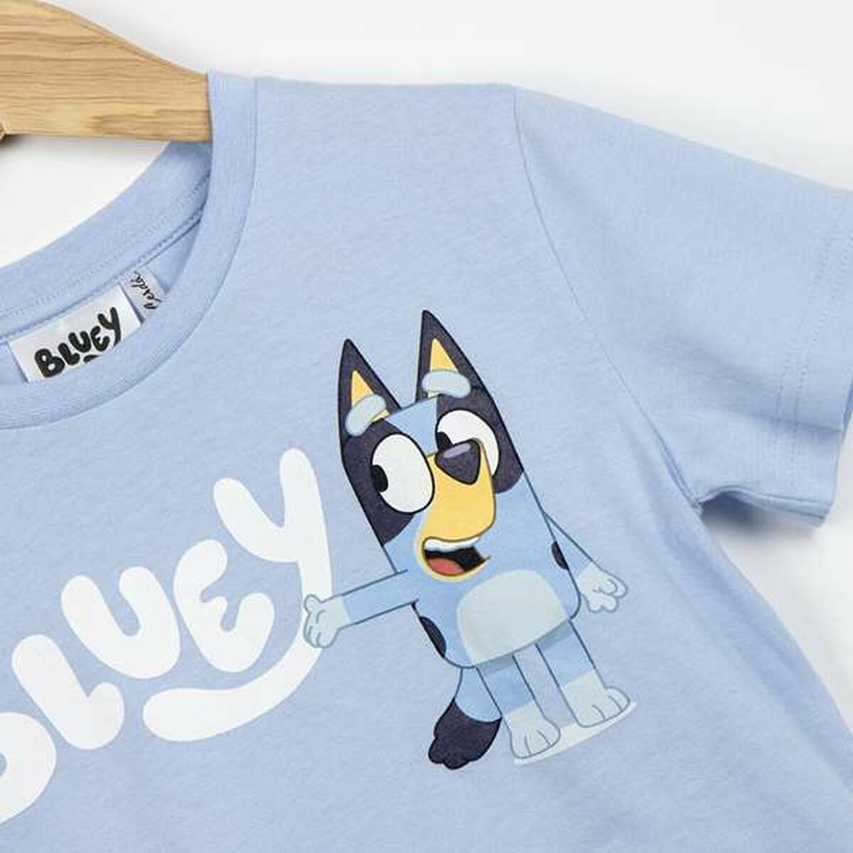 Child's Short Sleeve T-Shirt Bluey Light Blue-3