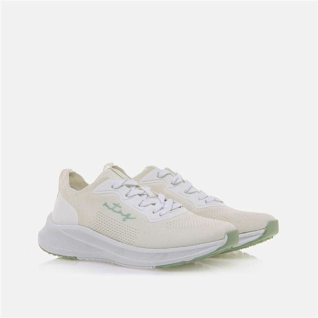 Women's casual trainers Mustang Somo White Beige-4