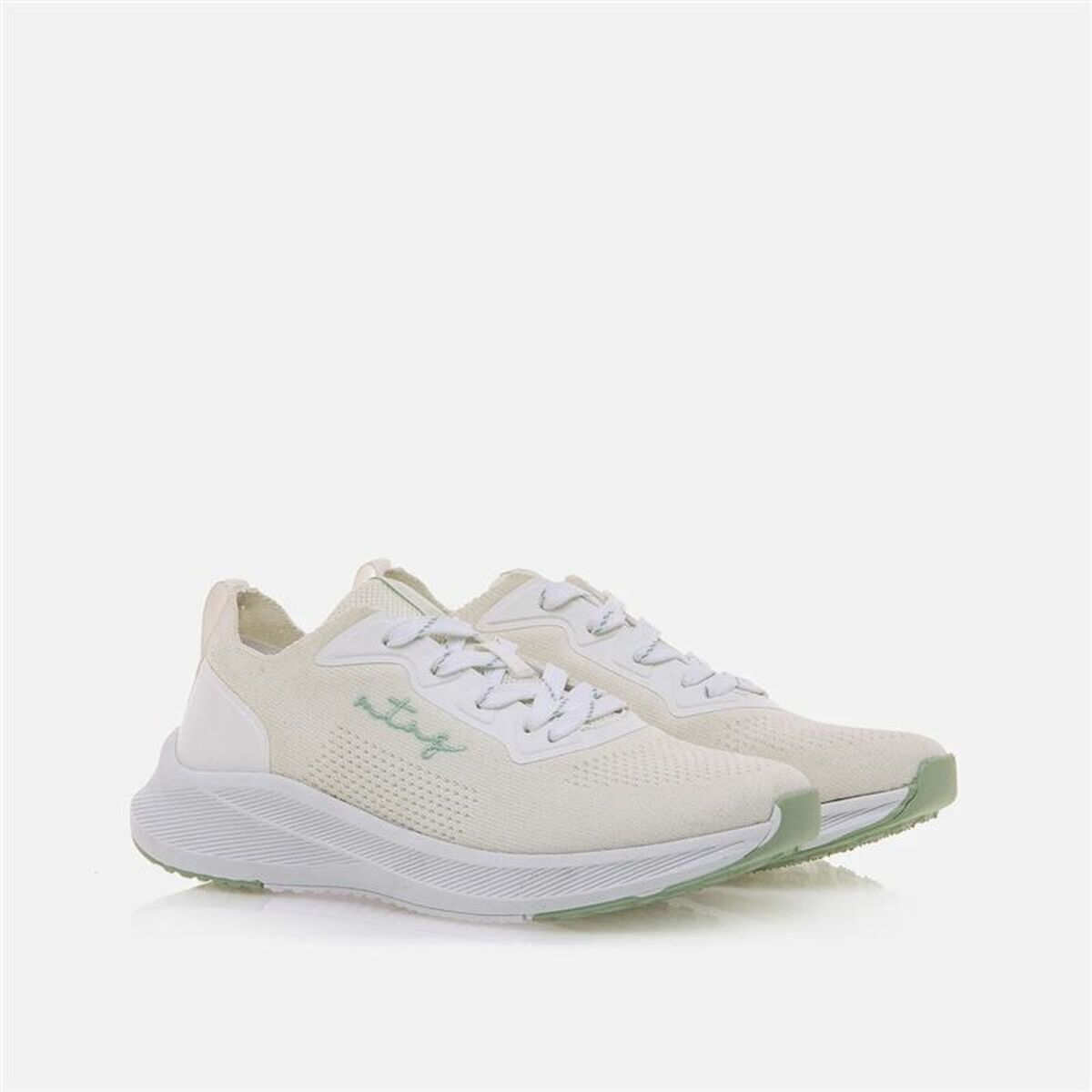 Women's casual trainers Mustang Somo White Beige-4