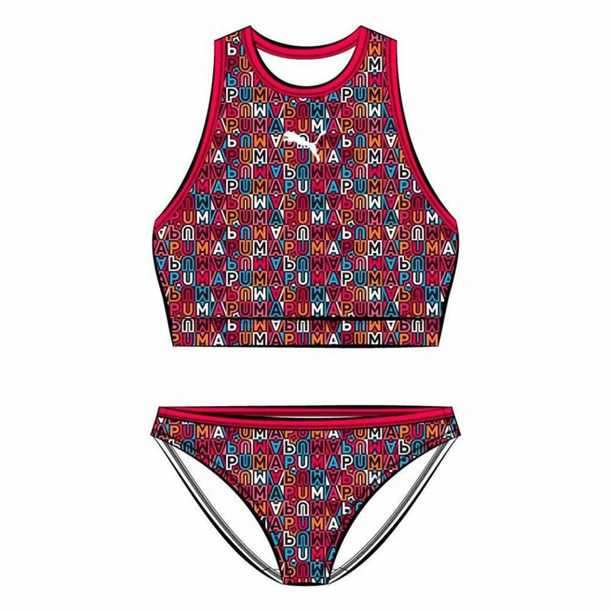 Bikini Bottoms For Girls Puma Printed Set Red-4