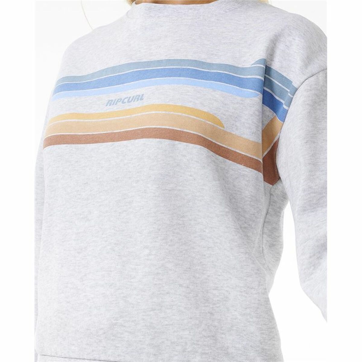 Women’s Sweatshirt without Hood Rip Curl High Tide Surf Crew Grey-3