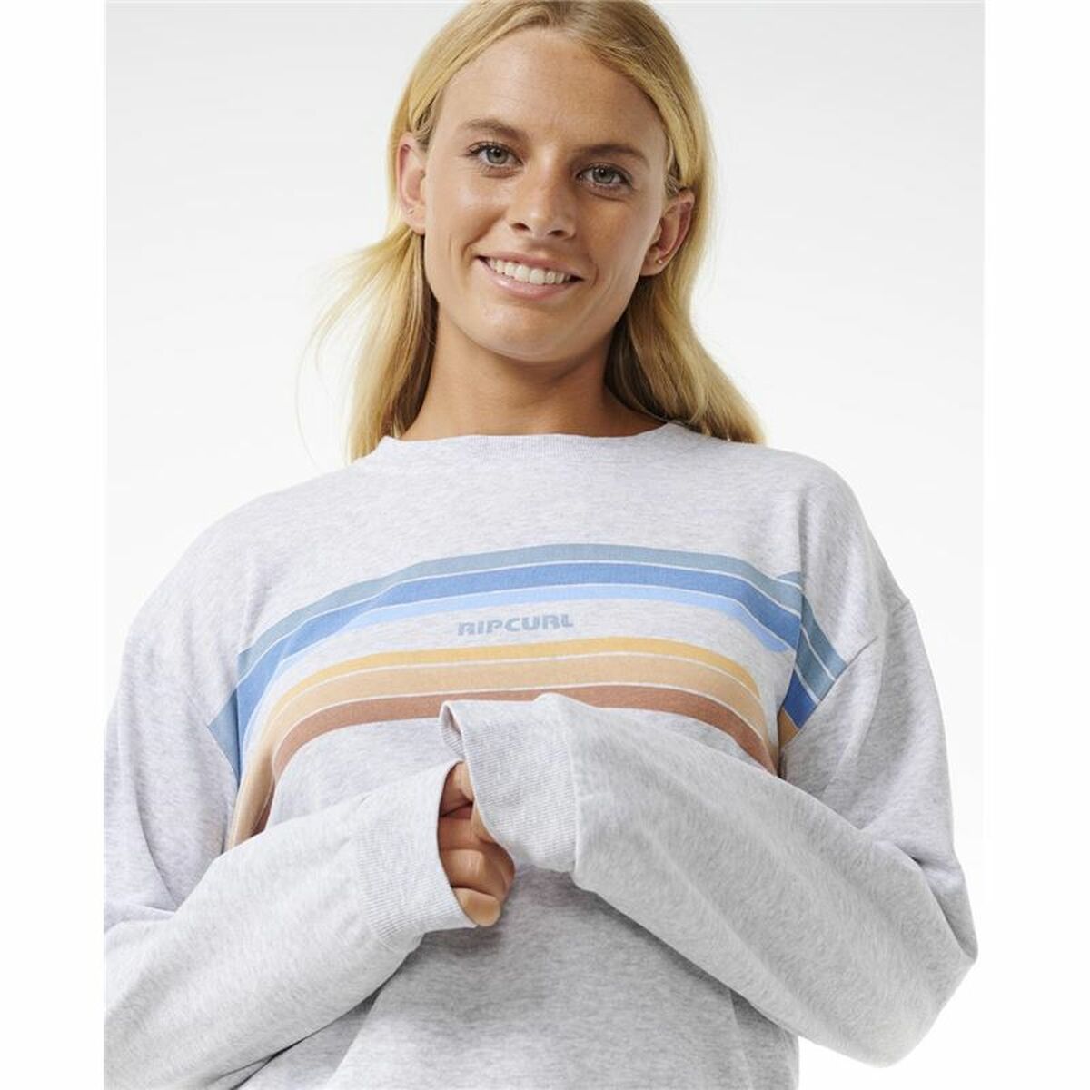 Women’s Sweatshirt without Hood Rip Curl High Tide Surf Crew Grey-2
