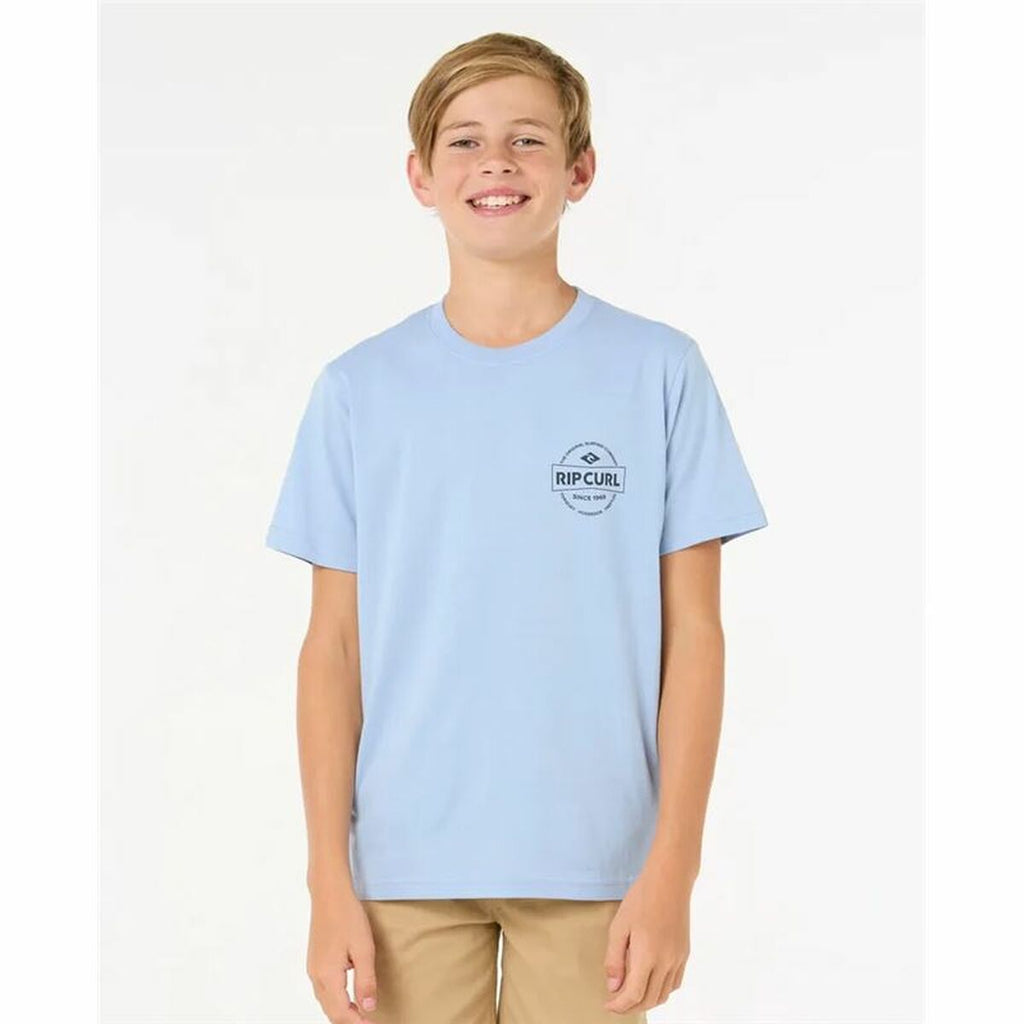 Child's Short Sleeve T-Shirt Rip Curl Rip Curl Staple Tee Blue-5