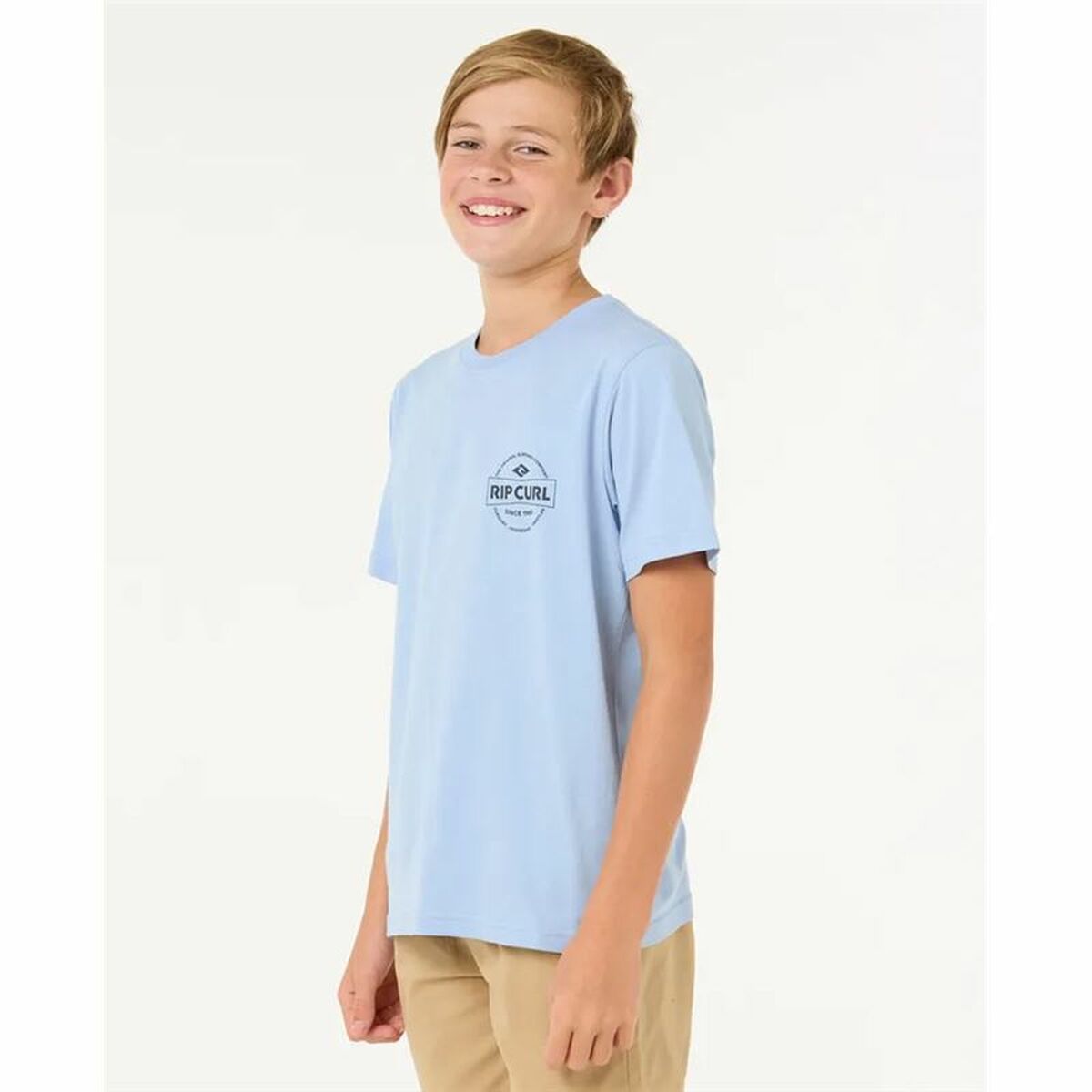 Child's Short Sleeve T-Shirt Rip Curl Rip Curl Staple Tee Blue-4