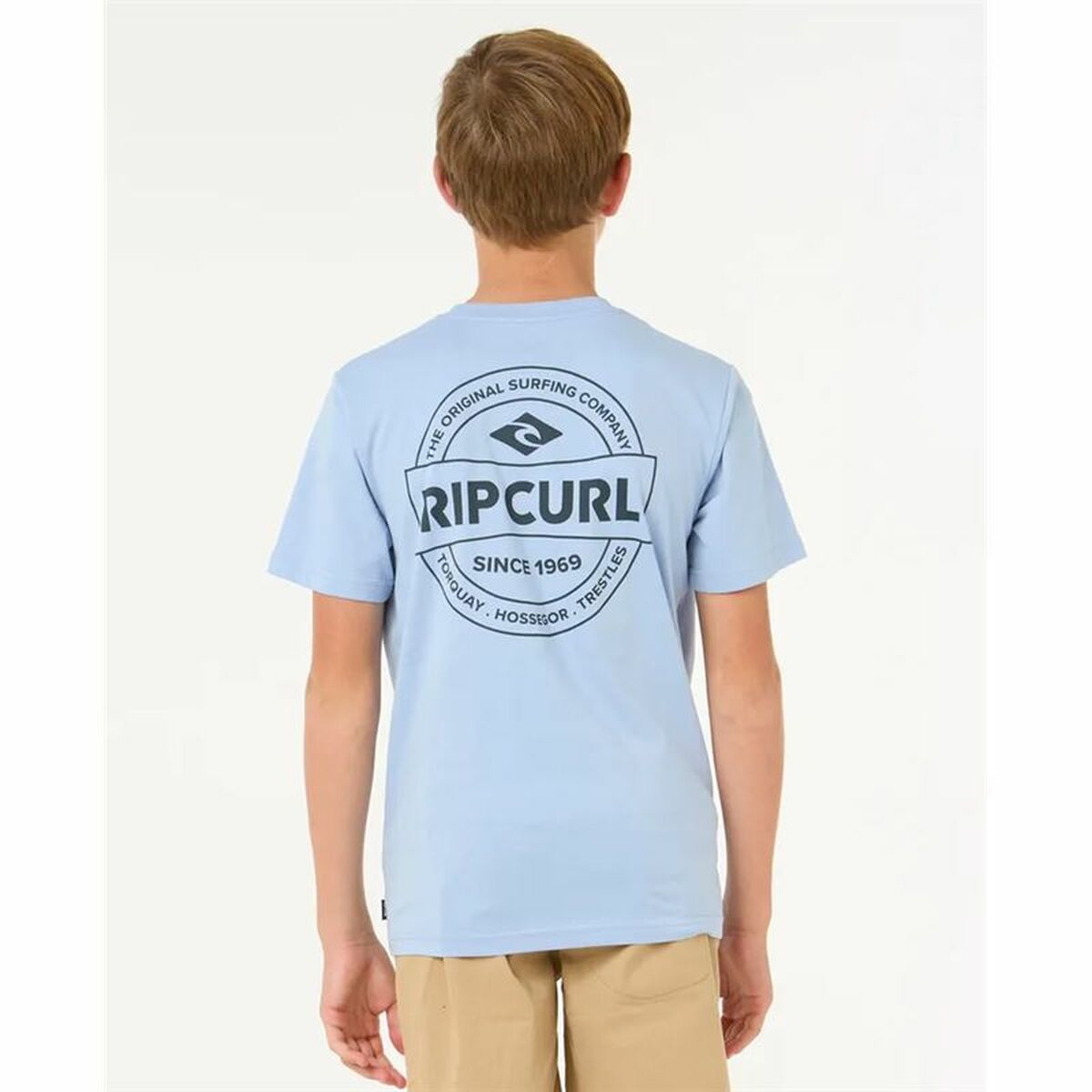 Child's Short Sleeve T-Shirt Rip Curl Rip Curl Staple Tee Blue-3