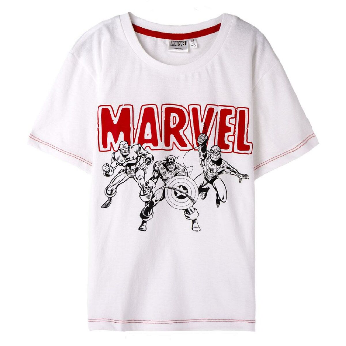 Child's Short Sleeve T-Shirt Marvel White-0