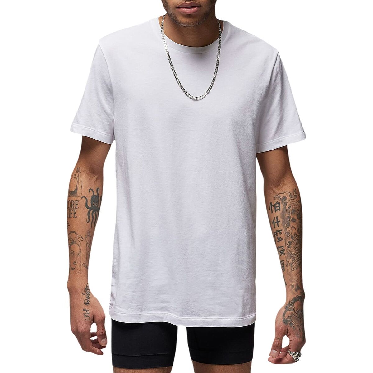 Men’s Short Sleeve T-Shirt Nike Flight Base Tee JM0625 001 White-0