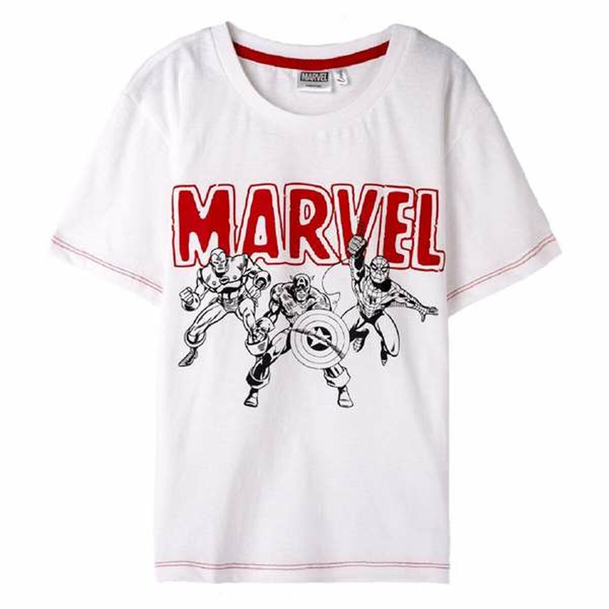 Children’s Short Sleeve T-Shirt Marvel White-0