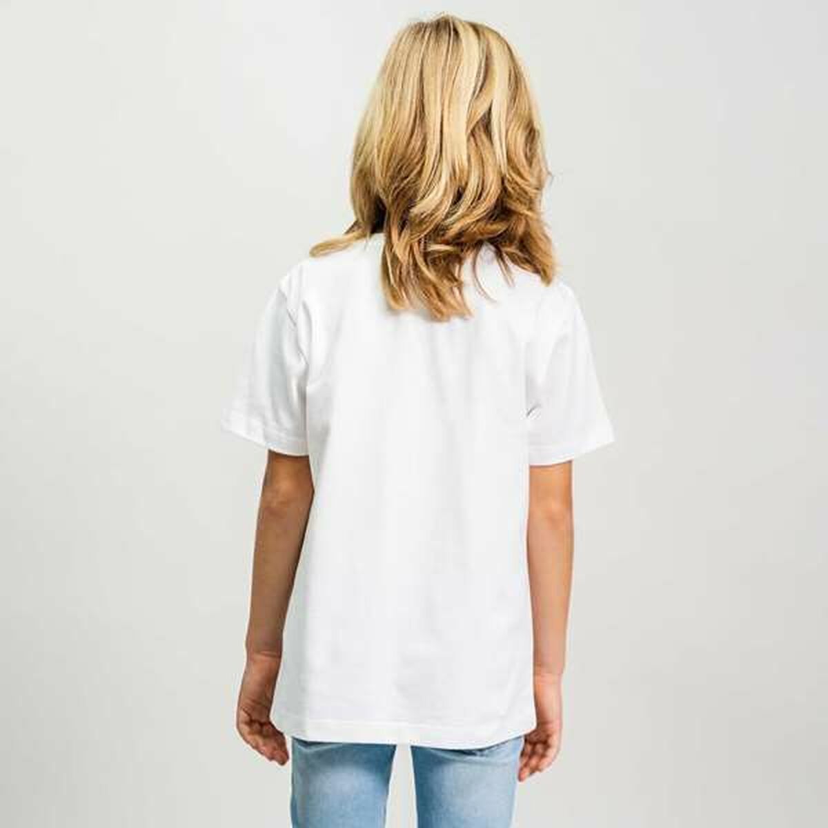 Children’s Short Sleeve T-Shirt Stitch White-2