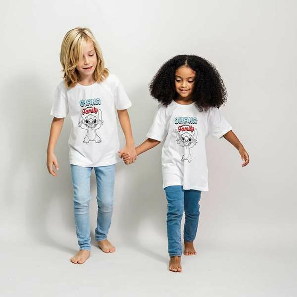Children’s Short Sleeve T-Shirt Stitch White-1