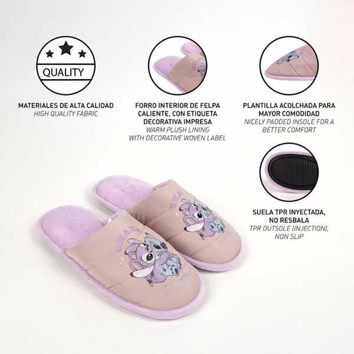House Slippers Stitch Lilac-1