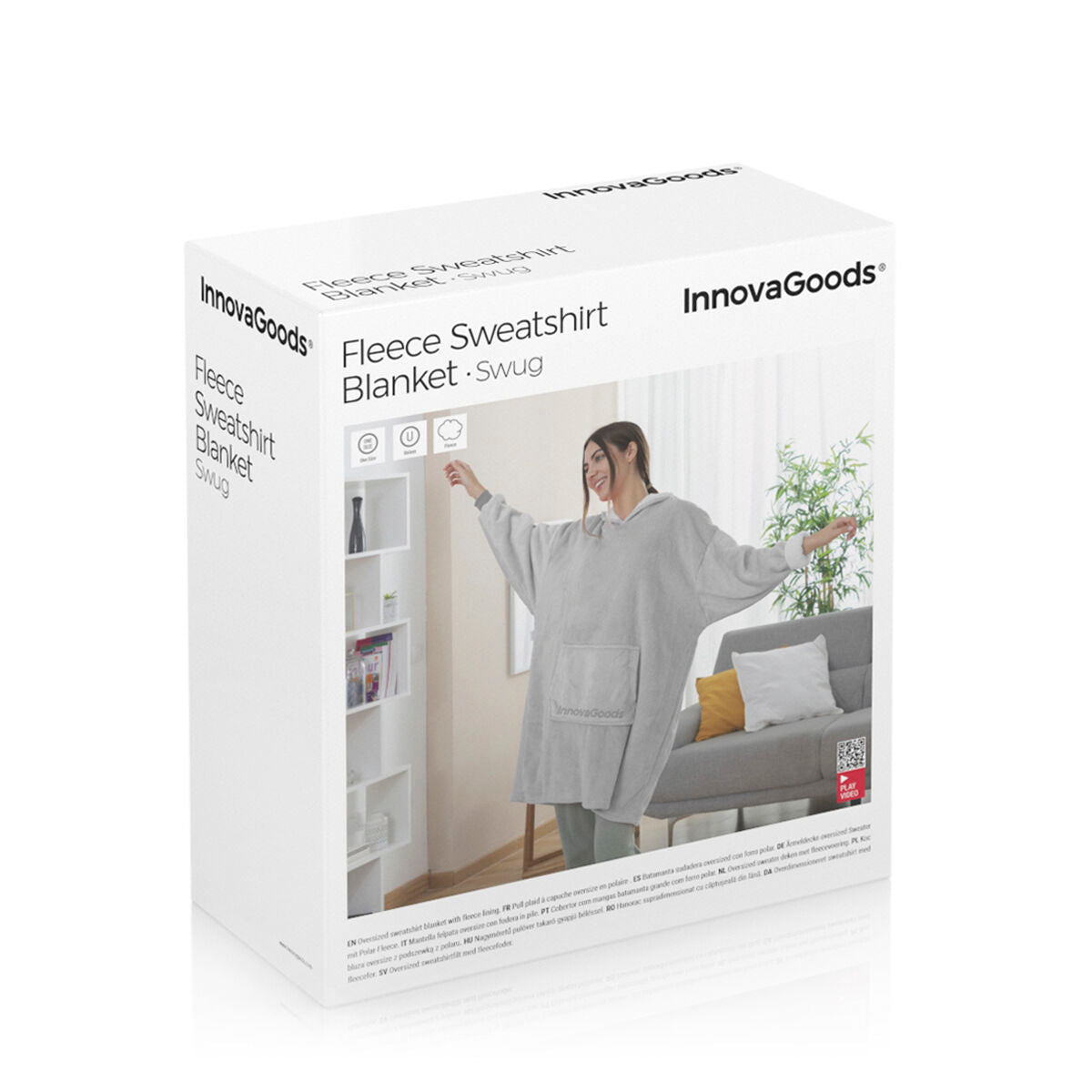 Oversized Sweatshirt Blanket with Fleece Lining Swug InnovaGoods-1